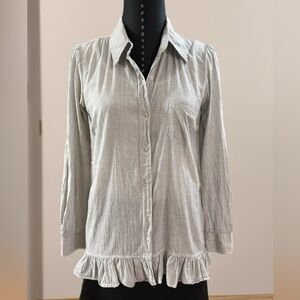 Fleurish Light Gray Striped Button-Down Shirt